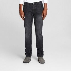 Mossimo Black Wash Faded Slim Straight Jeans - Size 34x32